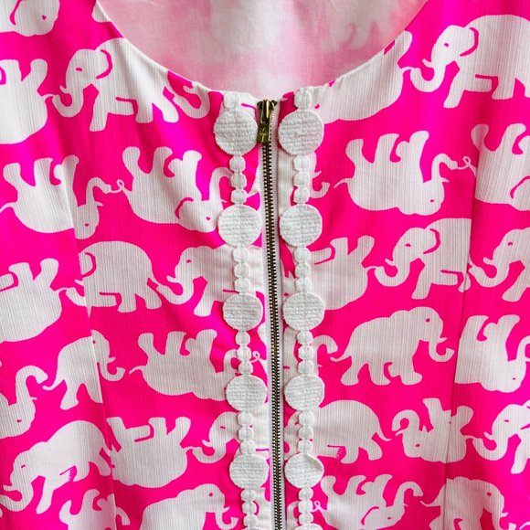 ❤️ Lilly Pulitzer Delia elephant prints shift dress in pink Size 6 - Picture 9 of 11